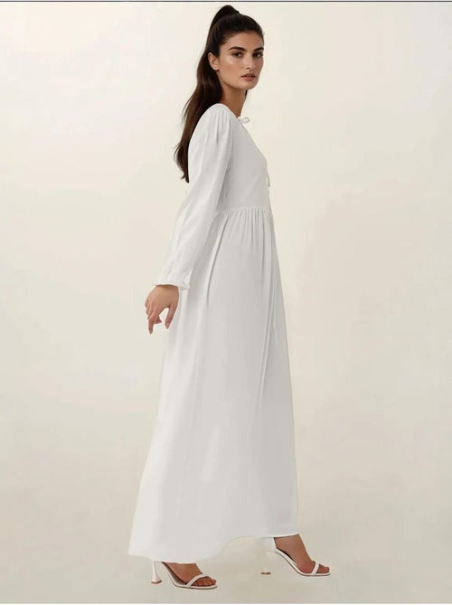 Robe longue coupe A et col ras du cou - Kiabi