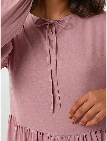Robe longue coupe A et col ras du cou