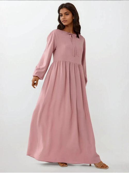 Robe longue coupe A et col ras du cou - Kiabi