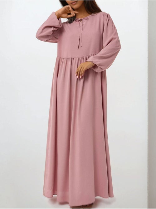 Robe longue coupe A et col ras du cou - Kiabi