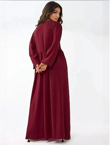 Robe longue coupe A et col ras du cou