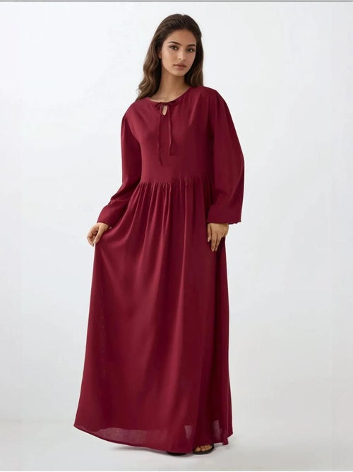 Robe longue coupe A et col ras du cou - Kiabi