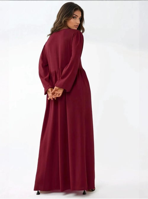 Robe longue coupe A et col ras du cou - Kiabi