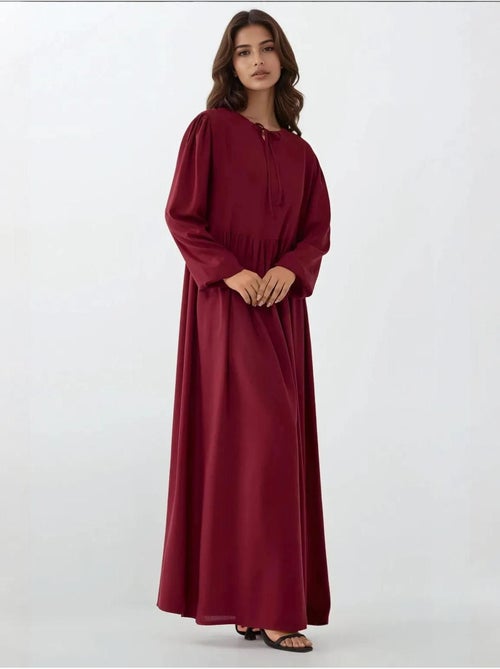 Robe longue coupe A et col ras du cou - Kiabi