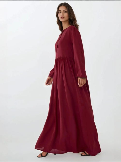 Robe longue coupe A et col ras du cou - Kiabi