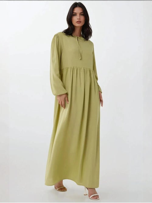 Robe longue coupe A et col ras du cou - Kiabi