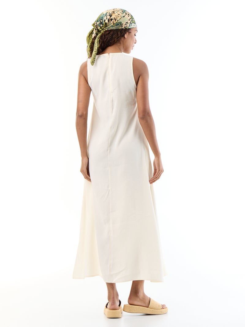 Robe longue coupe ample Blanc - Kiabi