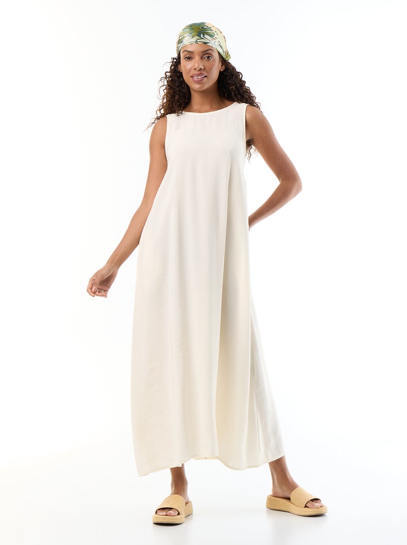 Robe longue coupe ample Blanc - Kiabi