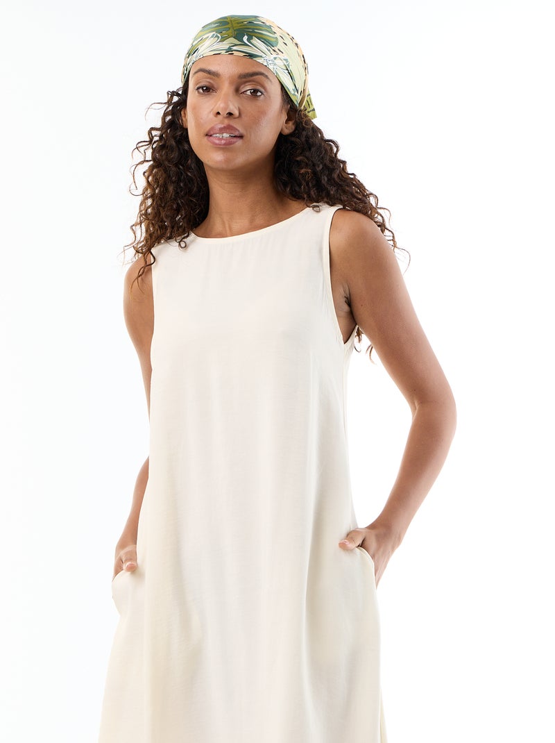Robe longue coupe ample Blanc - Kiabi