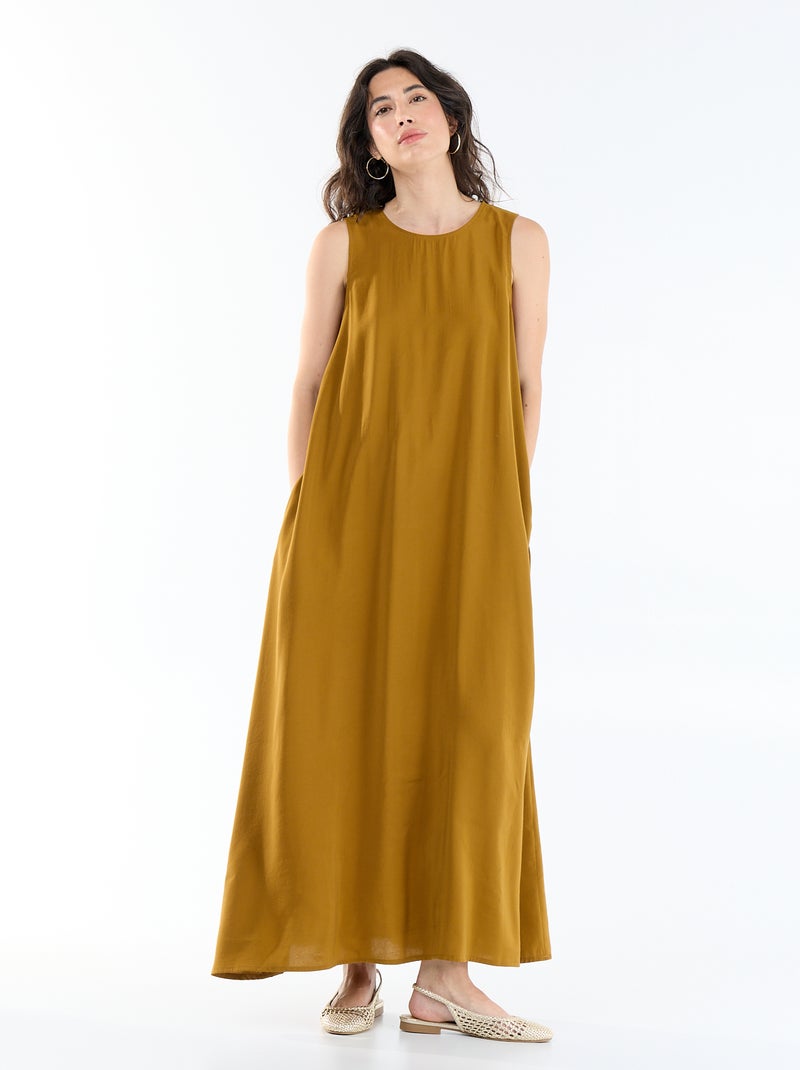 Robe longue coupe ample Marron - Kiabi
