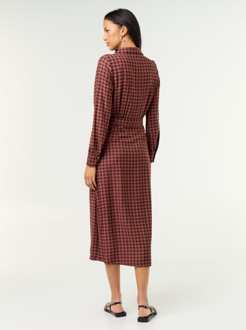 Robe longue coupe chemise - Kiabi