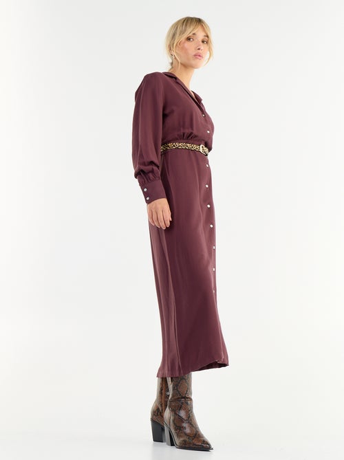 Robe longue coupe chemise - Kiabi