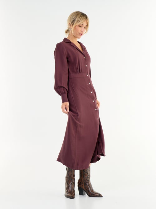 Robe longue coupe chemise - Kiabi