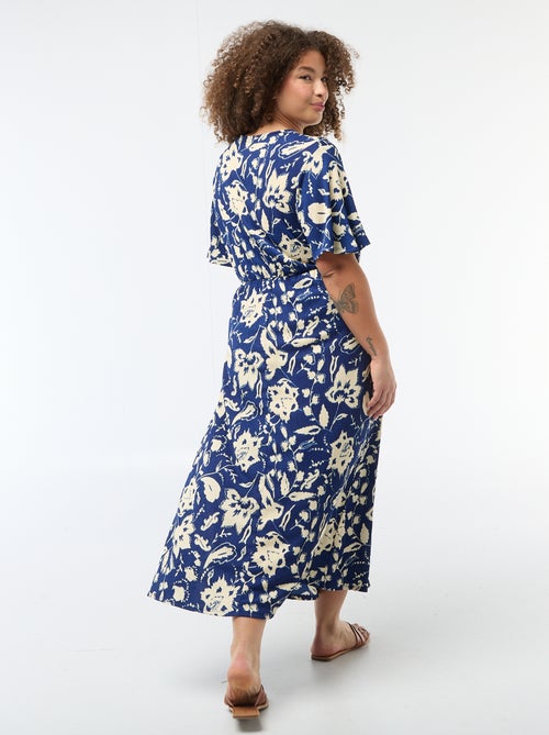 Robe longue coupe portefeuille - Kiabi