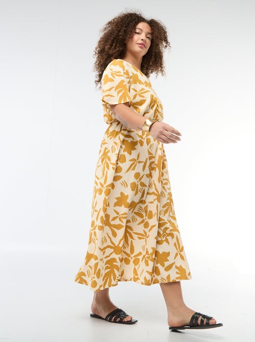 Robe longue coupe portefeuille - Kiabi