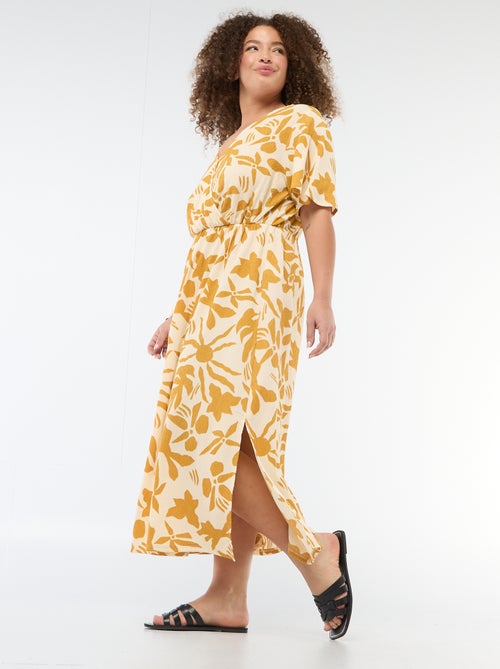Robe longue coupe portefeuille - Kiabi