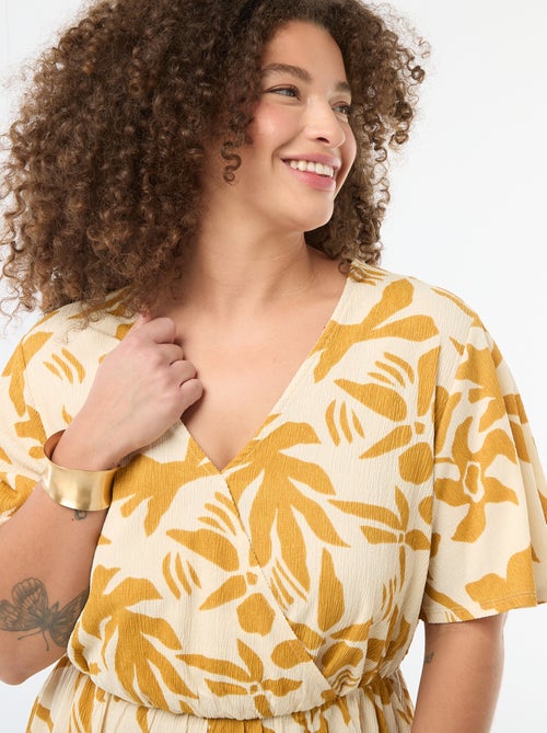 Robe longue coupe portefeuille - Kiabi