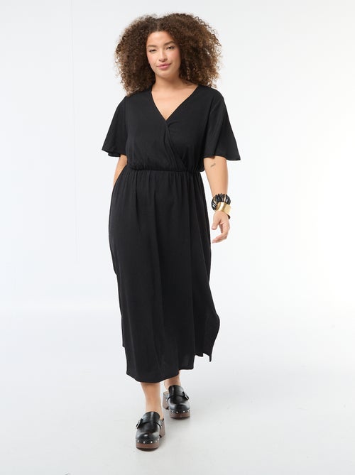 Robe longue coupe portefeuille - Kiabi