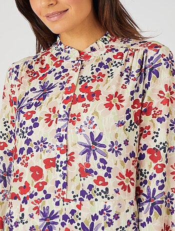 Robe longue crêpe reliéfé - damart