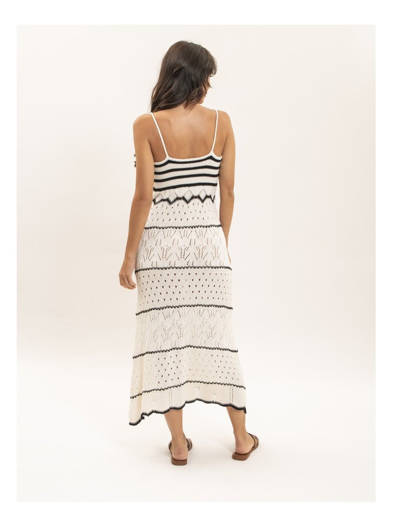 Robe longue crochet IBESTA Ecru - Kiabi