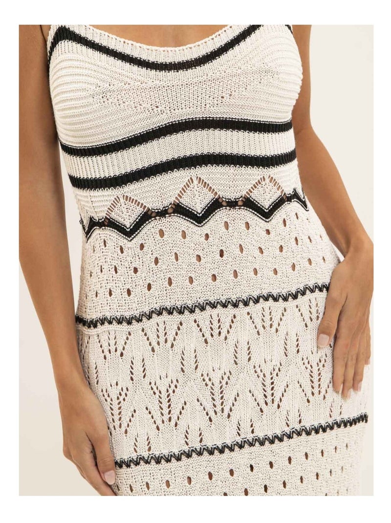 Robe longue crochet IBESTA Ecru - Kiabi