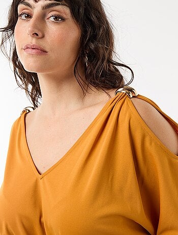 Robe longue de cérémonie à manches courtes