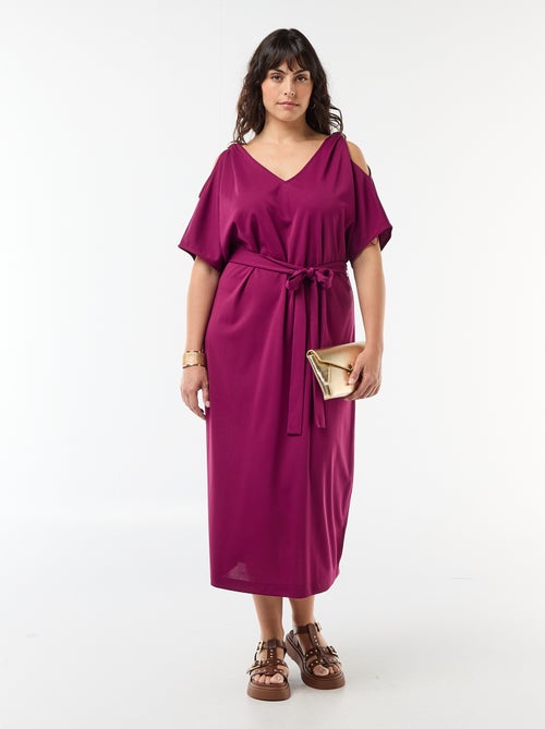 Robe longue de cérémonie à manches courtes - Kiabi