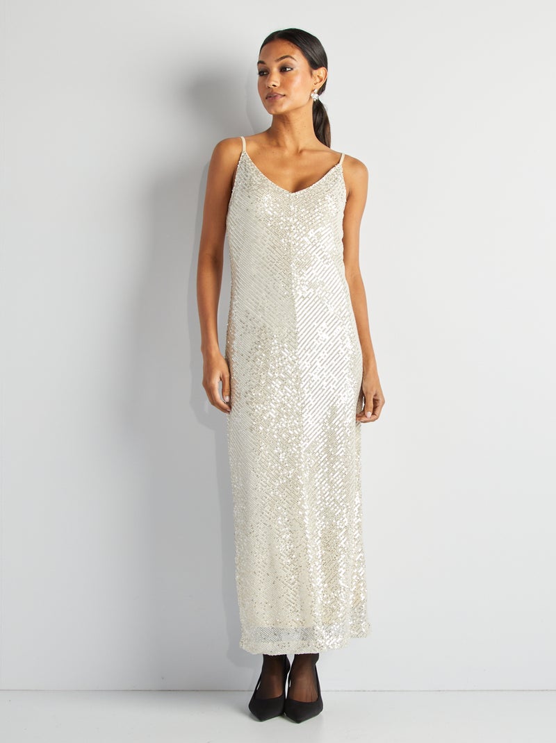 Robe longue de fêtes Beige - Kiabi