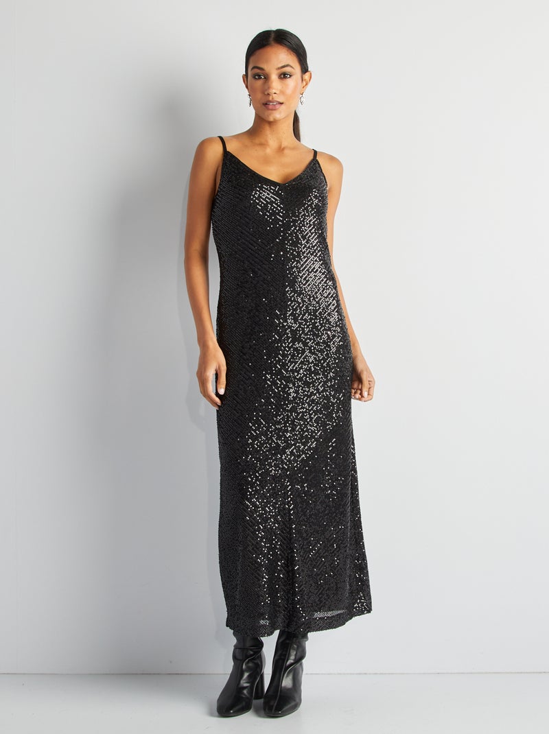 Robe longue de fêtes Noir - Kiabi