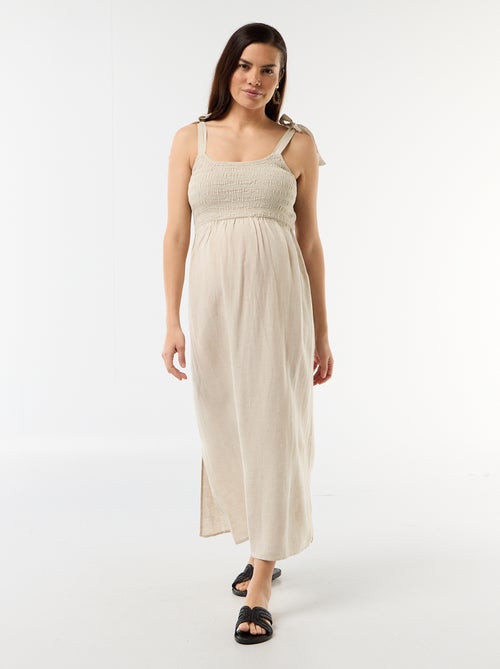 Robe longue de maternité dos nu - Kiabi