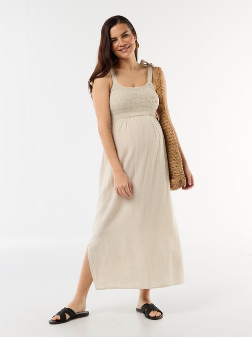 Robe longue de maternité dos nu - Kiabi
