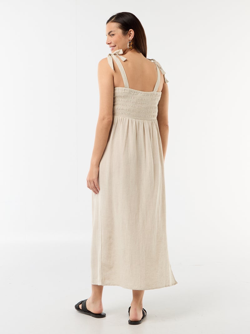Robe longue de maternité dos nu Blanc - Kiabi
