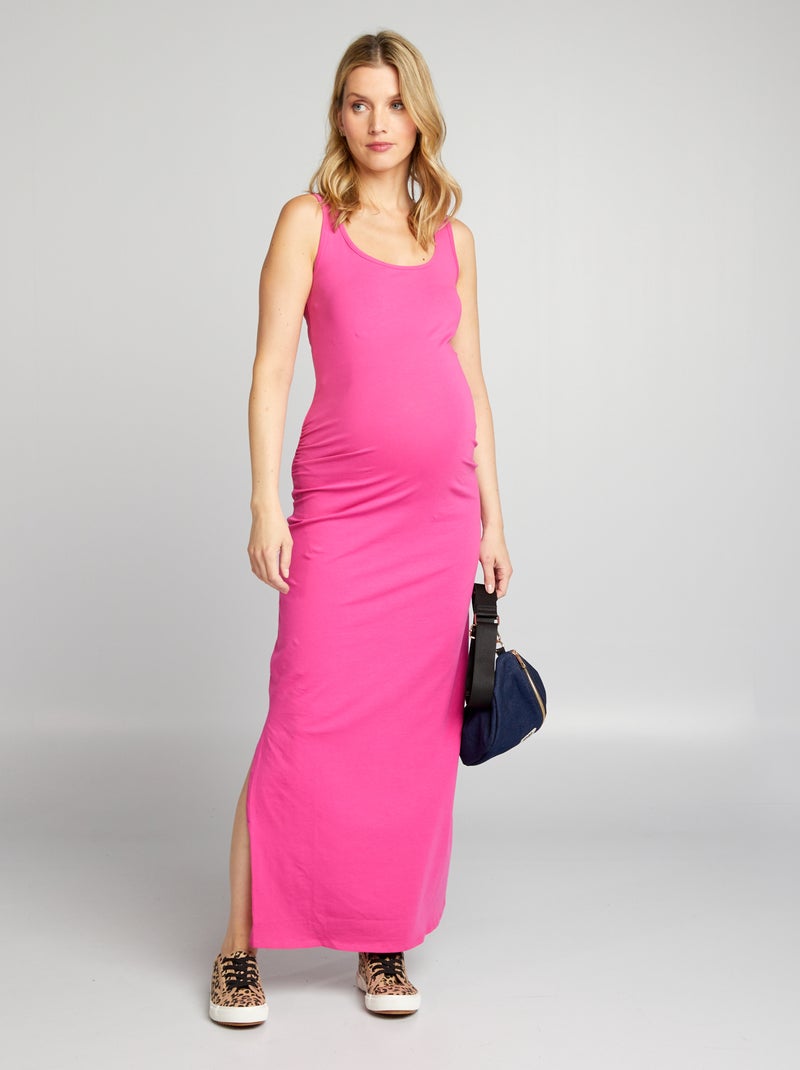 Robe longue de maternité Rose - Kiabi