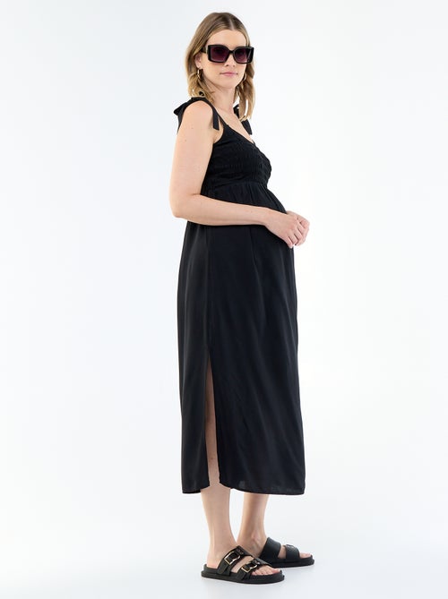 Robe longue de maternité smockée - Kiabi Robe longue de maternité smockée - Kiabi