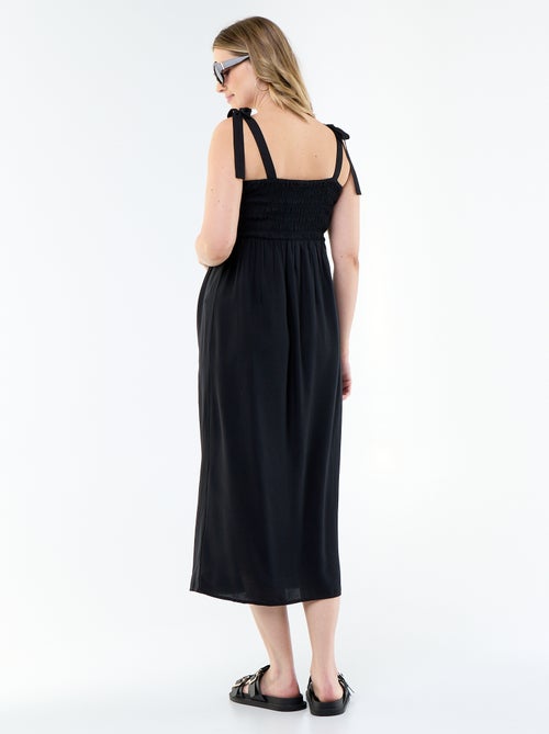 Robe longue de maternité smockée - Kiabi Robe longue de maternité smockée - Kiabi