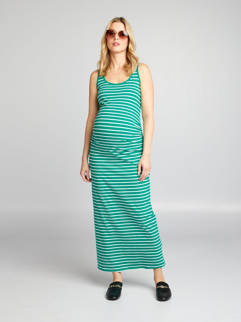Robe longue de maternité Vert - Kiabi