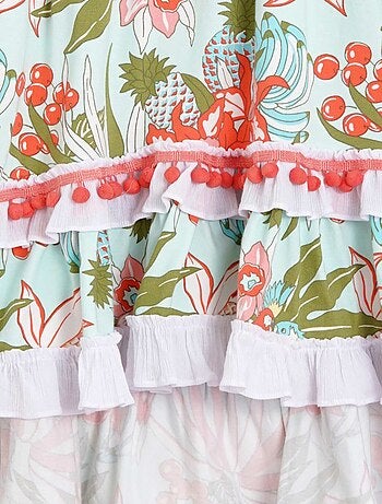 Robe Longue de Plage 2-en-1 Fleurs Hawaï IBIZA - La Faute à Voltaire