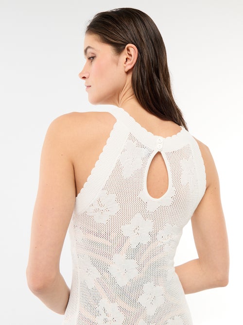Robe longue de plage en maille crochet - Kiabi