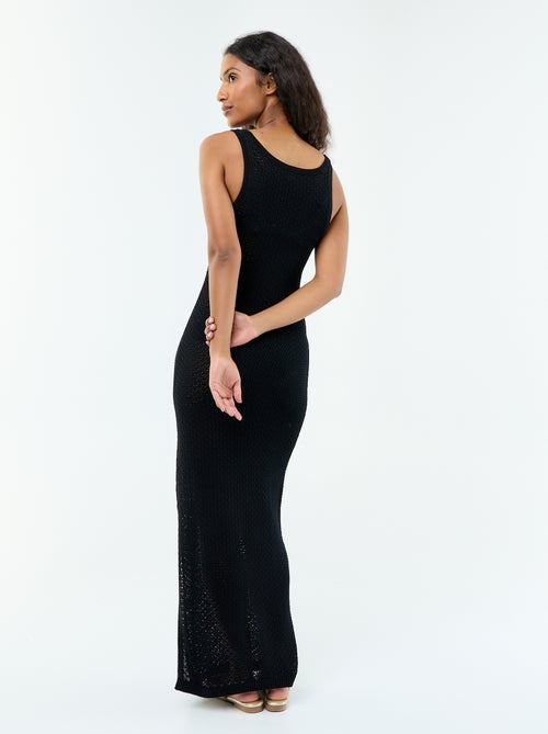 Robe longue de plage en maille crochet - Kiabi