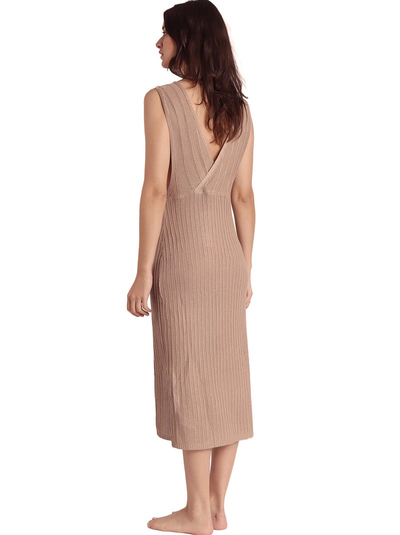 Robe longue de plage fendue Cool Marron - Kiabi