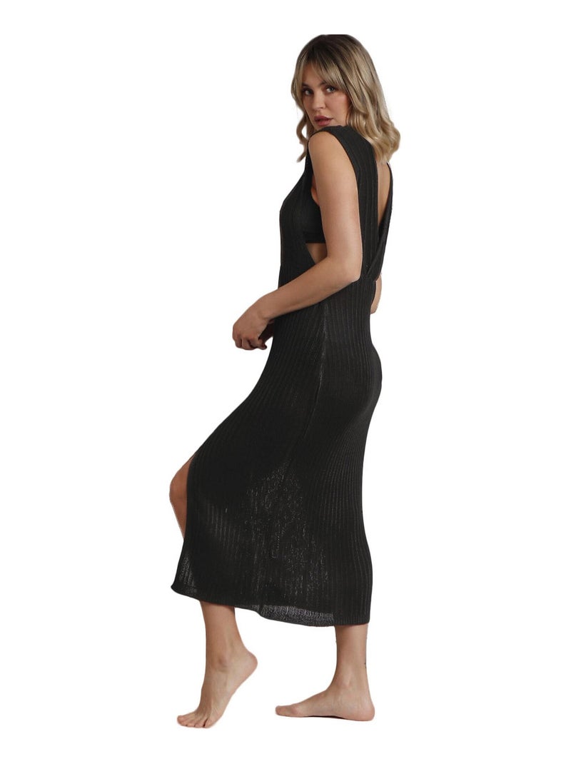 Robe longue de plage fendue Cool Noir - Kiabi