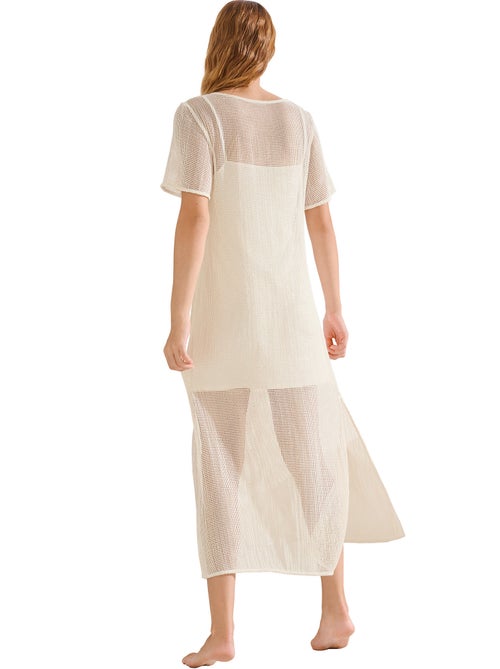 Robe longue de plage manches courtes MALAGA - Kiabi