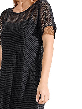 Robe longue de plage manches courtes MALAGA