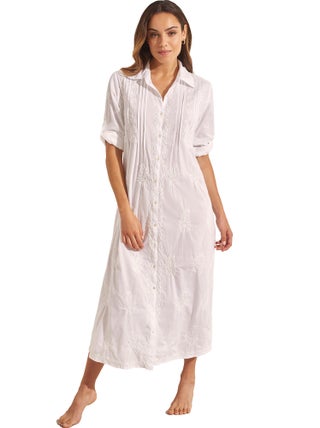 Robe longue de plage manches trois-quarts COMPLEMENTOS