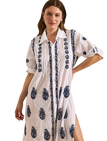 Robe longue de plage manches trois-quarts COMPLEMENTOS