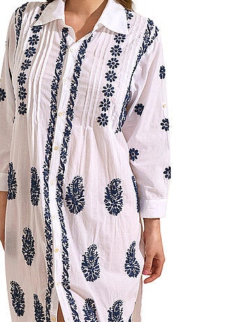 Robe longue de plage manches trois-quarts COMPLEMENTOS