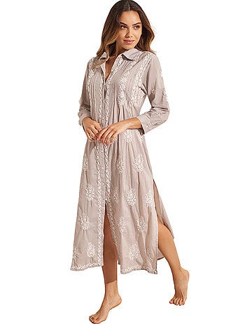 Robe longue de plage manches trois-quarts COMPLEMENTOS