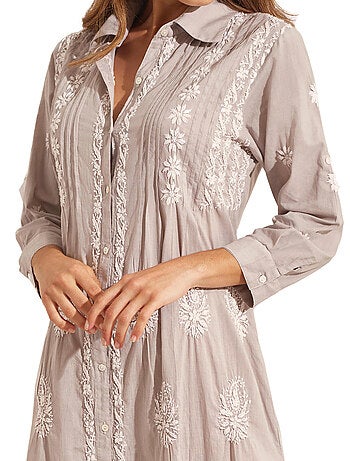 Robe longue de plage manches trois-quarts COMPLEMENTOS