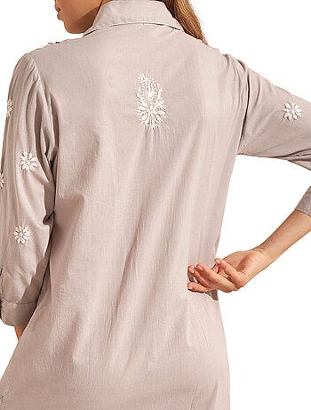 Robe longue de plage manches trois-quarts COMPLEMENTOS