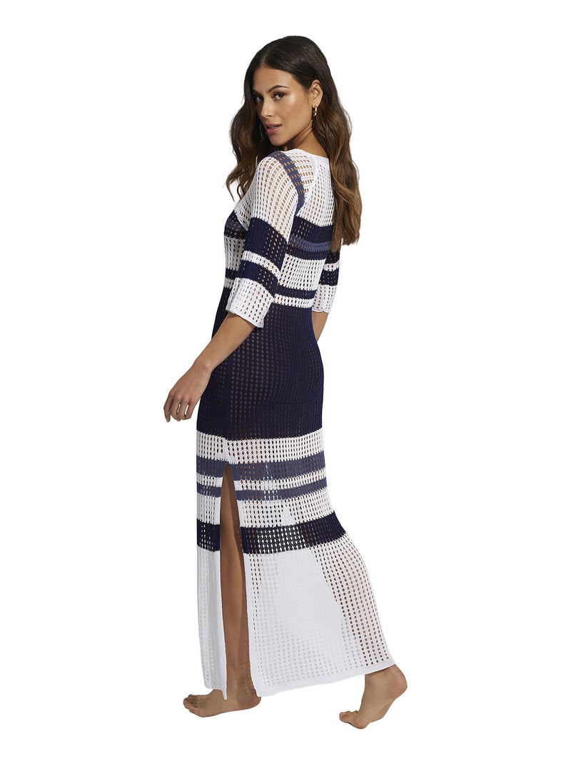 Robe longue de plage Mykonos Bleu marine - Kiabi
